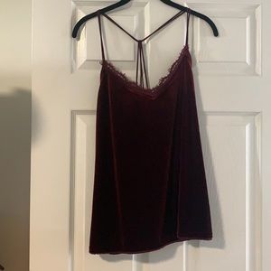 Abercrombie & Fitch Velvet Lace Trim Tank